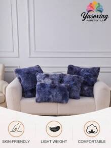 1 Stück marineblauer Batik Plüschkissenbezug ohne Füllung, moderner Flanell dekorativer Überwurf Kissenbezug mit Reißverschluss für Zuhause, für Sofa, Wohnzimmer Heimdekoration, Bettwäsche, Sofakissenbezüge [ohne Kisseneinsatz], für den täglichen Gebrauch geeignet, hochwertiges minimalistisches Design, Wohnzimmer, Schlafzimmer, kleines Auto