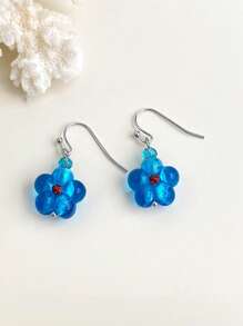 Boucles d'oreilles en bijoux de sel de mer bleu, correspondant aux bijoux pour vacances d'été, convenant pour le port quotidien et les vacances à la plage