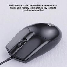 HP M260 trådbunden mus USB plug and play Tyst kontorsmus Universell för bärbara och stationära datorer Svart spelmodell Ergonomisk design Högprecisions- och hållbar mus - Svart tyst modell - Visa 4