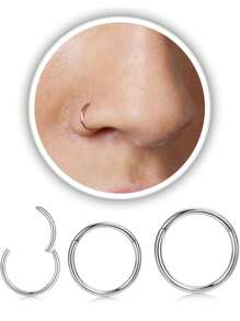 6PCS Dual-Purpose Nose Ring & Earring Set In Gold & Silver, Stainless Steel, 6/8/10mm Sizes - Everyday Versatile Fashion Jewelry Sets For Women, Perfect For Casual Wear And Any Occasion - As Shown In the Figure - View 7