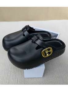 Zuecos negros para mujer, ligeros y suaves, pantuflas tipo mula aptas para pies anchos, pantuflas de verano para mujeres - Negro - Ver 12