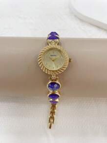 1 peça de relógio de pulso feminino vintage de luxo, estilo minimalista e elegante, adequado para uso diário