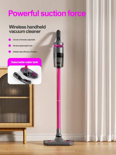 2025新款吸尘器家用大吸力无线手持强力宠物猫毛除螨吸尘器拖把清洁器，电池容量2000mAh