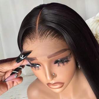 Pelucas frontales de encaje liso, transparentes, de alta definición, de 13x6, de cabello humano para mujer, pre-desplumadas, brasileñas, con densidad de 200