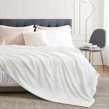 Sofa Blanket Living Room Cover SetFleece Blanket Twin Size, Soft Cozy Twin Blanket, Fuzzy Flannel Blanket Bed, Sofa, Couch, Travel, Camping, 60 X 80 Inches - 白色 - 查看 3