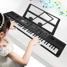 Órgano electrónico digital de 61 teclas, teclado portátil con micrófono para niños