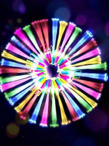 12支装光纤发光棒，LED泡沫荧光棒，彩色光纤发光棒，3种发光模式 - 发光光纤棒，LED闪光棒，适用于黑暗派对、单身派对、男女派对等场合，可作为发光礼物、婚礼派对用品、节日派对、音乐会、婚礼、酒吧、午夜派对、家庭聚会、夏季派对、夏威夷、万圣节、7月4日、秋季等。