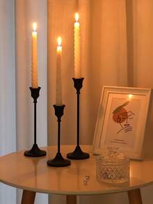 3/6/12/30 Pcs Gold Metal Candle Holders, Candle Stands, Suitable For Fireplace, Party, Christmas, Halloween, Dinner, Wedding, Anniversary, Birthday And Other Occasions, Can Be Used As Tabletop Center Decor (Candles Not Included)