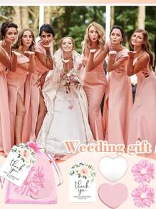 16/4 Stücke Hochzeitsfeier Herz-Spiegel-Set, Hochzeitsbegünstigungsgeschenkset mit Herz-Spiegeln, Dankeskarten, Organza-Zugband-Beutel, Brautparty-Geschenke, Brautjungfern-Geschenke, Hochzeitstisch-Mittelstück-Dekoration, tragbare kompakte Spiegel, Geschenke für Neuvermählte, Partybegünstigungen, geeignet für Geburtstagsparty, Junggesellinnenabschied, Spa-Partys