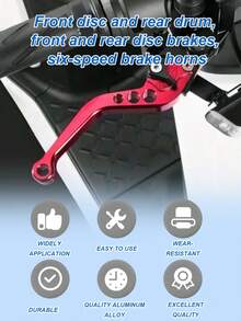 2 piezas/Set Palanca de freno y embrague CNC de 6 velocidades - Manillar de cuerno ajustable, material de aleación de aluminio CNC, adecuado para sistema de freno de disco delantero/tambor trasero/freno de disco doble, universal para motocicleta, scooter, bicicleta eléctrica, bicicleta todoterreno, compatible con Tank 200 EFI, Vitacci TANK 200, Nmax y otros modelos, accesorios de freno de disco delantero y trasero para motocicleta - Multicolor - Ver 5