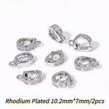 2 stuks 18K verguld messing metalen inleg zirkonia scharnierende hanger enhancer borgsluitingen DIY sieraden maken accessoires