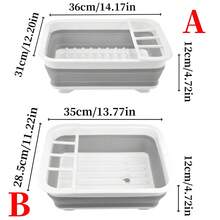 Un escurreplatos de cocina que ahorra espacio - Un escurridor de lavavajillas, escurridor de bols, estante para cubiertos y estantería de almacenamiento plegable para uso hotelero/comercial. - Gris - Ver 3