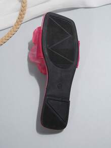 Dép quai ngang họa tiết hoa phong cách Pháp dành cho nữ, dép thời trang mùa hè mới để đi ngoài trời, thích hợp cho hẹn hò, mua sắm, tiệc tùng, bãi biển, gia đình và giải trí - Màu Hồng Tươi - Xem 9