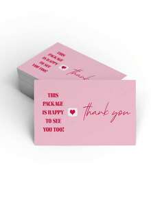 50pcs Of "Thank You" Cards, Gift Cards, Holiday Greeting Cards, Wedding Invitations, Thank-You Cards, After- Card School Supplies,Back To School - Dusty Pink - View 3
