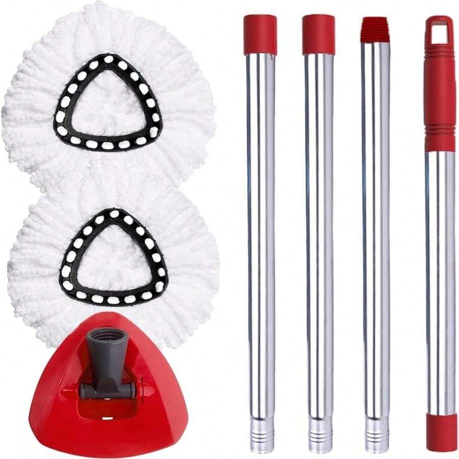 ANREKEYH Spin Mop Replacement Parts – Compatible With O-Ceda EasyWring Mops, Includes Head, Base, Handle & Refills