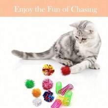 Juguetes para gatos, paquete de 30 juguetes interactivos para gatos que incluyen bolas de arruga para gatos, bolas brillantes para gatos, resortes en espiral para la mayoría de los gatos