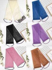 African Net Exfoliating Long Bath Towel Set, Double-Sided Design For Gentle/Coarse Exfoliation, Effective Body Scrubbing, Back Scrubber, Premium Mesh Material, Convenient Tie Design, Loofah Bath Towel, Body Sponge, Smooth Skin, Suitable For Daily Use (Blue, Purple), Bathroom Decor, Autumn Decor, Back To School Season - Multicolor - View 8