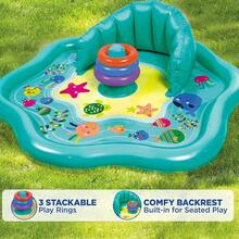 Kids Swimming Equipment Sets - Blue Splash Mat W/Seat & Canopy - View 2