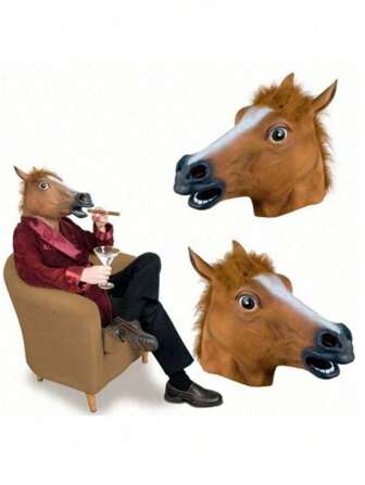 1pc Horse Head Mask Cosplay Masquerade Halloween Funny Costume Headwear,Christmas