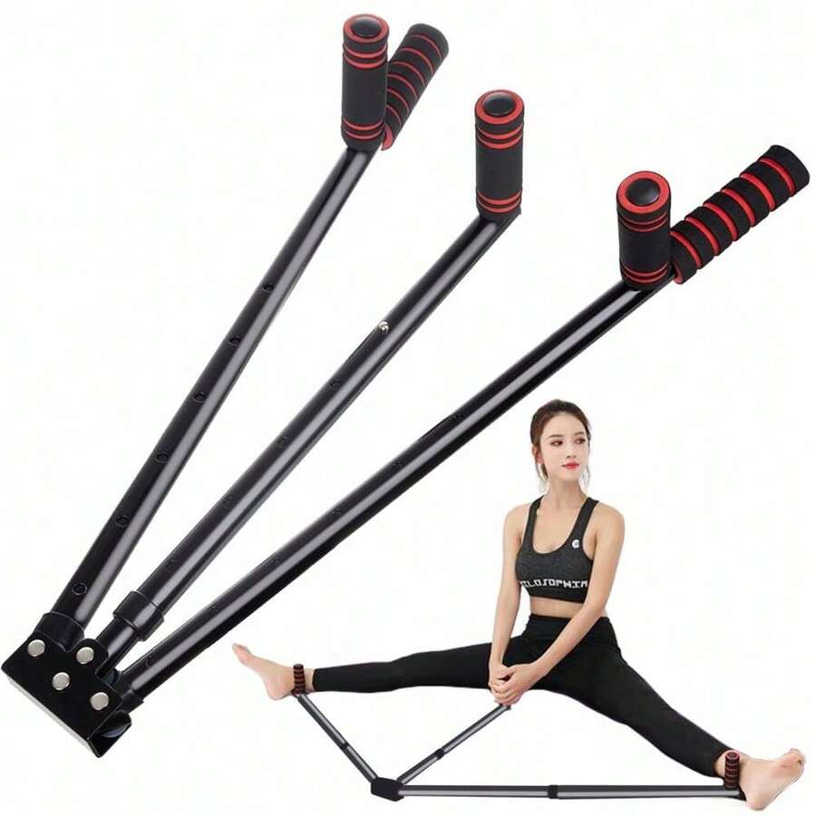1 Piece Black Leg Stretcher, Ligament Stretching Trainer, Foldable Design. Equipped With Hand And Foot Grips To Ensure Stability During Exercise. - Black - View 1