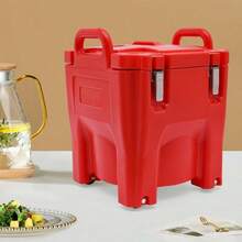 20L Stainless Steel Insulated Food Carrier, Bucket Hot Food Insulated Food Carrier For Restaurants, Hotels, Outdoor Parties, Fishing Chairs, Camping. (Red) - Red - View 6