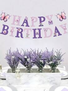 1 Stück lila Schmetterling thematische Partydekoration, Frühlings Teegesellschaft hängende Spiralgirlande, rosa & lila Schmetterling Fahnenbanner Spiral-Kranz Selbstbau Deko, lila rosa Schmetterling Papierfahnen Banner Anhänger für Geburtstagsfeierdeko Zubehör