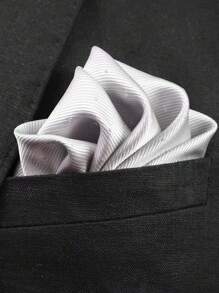 1 pieza de Bolsillo cuadrado de poliéster de unicolor con puntos plateados, accesorio formal de traje de negocios, decoración de estilo Ins para hombres