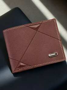 1-3pcs/Set Fashionable Plaid Soft Wallet, Men's PU Leather Short Wallet, Large Capacity Multi-Card Slots Design, Can Hold Large Bills, Coin Purse, Credit/Bank Card/ID/Photo Slots, Business & Casual Style, Ideal Gift For Men's Birthday Or Partner, Unisex Design - Multicolor - View 7