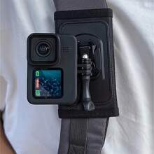 360° 旋转夹式背包胸带运动相机支架 - 耐用支架，带可调节肩垫，适用于 GoPro Hero 13 Black、Hero 12/11/9/8/7、Insta360 X3、SJCAM 等 - 快速释放、防滑设计，是户外探险和旅行的理想选择 - 彩色 - 查看 3