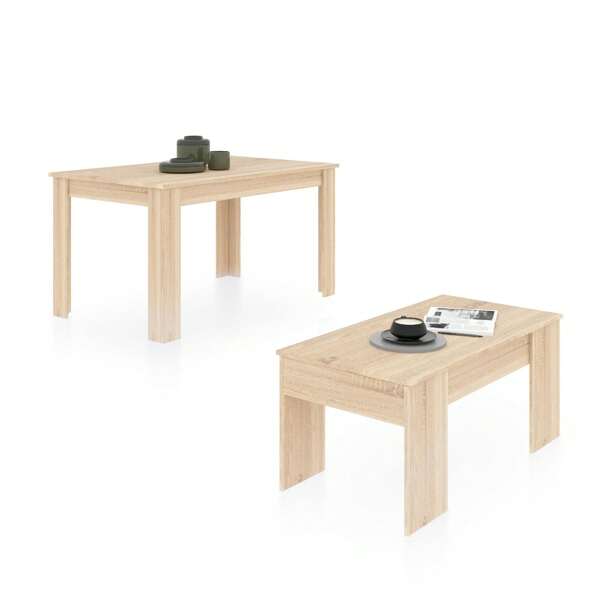 Duehome Pacote: 140 mesas de jantar e mesa de centro Vita