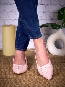 Elegantes sandalias negras con punta de cono y hebilla delantera grande, estas piezas fusionan sofisticación y comodidad. Ideales para eventos formales como bodas, cenas elegantes o salidas nocturnas, su diseño atemporal las convierte en un básico versátil en el armario femenino - Rosa - Ver 2