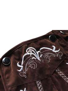 Deutsche Oktoberfest Latzhose Herren, Münchner Bierfest Bayrische Lederhosen Shorts - Schokoladenbraun - Übersicht 5