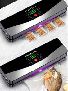 Outdoor Household Food Vacuum Sealer Packaging Machine, Fully Automatic Vacuum Pump, Dry And Wet Dual-Use, USB Rechargeable Sealing Machine, Battery Capacity: 2000mAh.