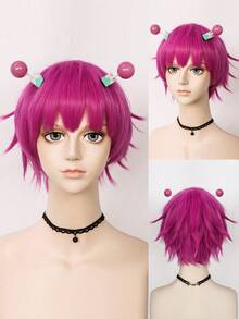 Tóc giả cosplay Anime ngắn thẳng đa năng chịu nhiệt bằng tóc tổng hợp có mái, tóc giả thông dụng cho nam, trang phục dự tiệc, tóc giả tua rua nhiều màu sắc thời trang cổ điển, phù hợp cho các buổi hòa nhạc ngày lễ, câu lạc bộ đêm, lễ kỷ niệm, nhiều màu sắc, phong cách đa dạng, phù hợp với mọi tông màu da, nam và nữ - Một kích cỡ phù hợp với tất cả (Màu sắc: Tóc giả chia ngôi xanh lam hải quân, tóc giả nửa đỏ nửa bạc, tóc giả đỏ hồng, tóc giả hai màu đen và hồng, tóc giả hồng và vàng, tóc giả đen) - Nhiều màu - Xem 16