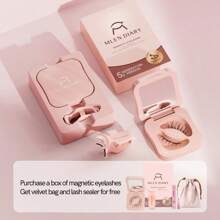 MLEN DIARY [Soft Magnetic] MLen Diary Magnetic Eyelash Case - Reusable Soft Magnetic Eyelashes, No Glue & Eyeliner, Waterproof, Lightweight Natural Look, 10-12mm, Includes Pouch & Brush, Magnetic Eyelashes Reusable