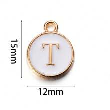26pcs/Lot 12x15mm A-Z Letter Charms Enamel Alphabet Initial Letter Charms Pendant Handmade DIY Bracelet Necklace Earrings Jewelry Making Accessories