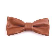 PU Leather Bow Tie Adjustable Solid Color Textured Creative Men Necktie Retro Cravat Boys Suit Accessories