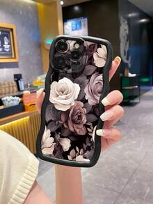Flower 1 件玫瑰棕色防震手机壳适用于 /Galaxy/Infinix/Redmi/OPPO/VIVO/MOTO 防水防摔防刮 - 黑色 - 查看 2