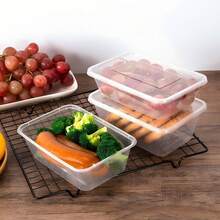 20/40 piezas Contenedores de almacenamiento desechables transparentes con tapa - Aptos para microondas, Envases de plástico para llevar, Contenedores de alimentos desechables a prueba de fugas, Cajas de almacenamiento de alimentos desechables rectangulares para el hogar, la cocina, comidas, fiestas, picnics, catering y embalaje de alimentos - Multicolor - Ver 2