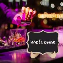 10 Stück Restaurant Tischdekoration, Weihnachtsparty PVC & Holz Kunsthandwerk Display, Memorandumtafel, geeignet für Hochzeit, Geburtstag, Ball, Party, Fest - Holztafel Tischnummer mit Staffelei, Memo Board Heimdekoration, Hochzeit, Bäckerei, Hoteldesserttisch Schild