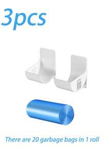 6pcs Hole-Free Garbage Bag Storage Rack, Wall-Mounted Kitchen Organizer, Adjustable Angle For Storing Garbage Bags, Umbrellas, Curtain Rods, Rolling Pins, Cling Wrap, Foil, Suitable For Home, Restaurant, Hotel, Can Be Given As Gifts On Holidays Like Father's Day And Mother's Day