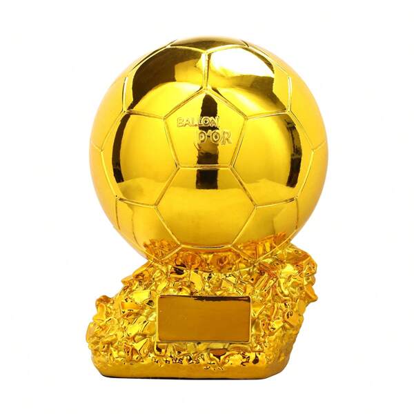 كأس كرة قدم ذهبي الكرة للديكور المكتبي مصنوع بتقنية الطلاء الكهربائي، كأس كرة قدم من الراتنج هدية للأعياد والميلاد