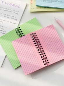 1pc Simple Wired Spiral Notebook, Color Pages, Tearable Binding, Office Supplies Diary Stationery Notebook Back To School Color Coil Book Student Notebook Highly Attractive Fresh And Simple A6 Notepad Record Diary