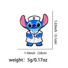 Disney 1 pièce Broche Disney Stitch, épinglette émaillée distinctive - Insigne mignon pour sacs à dos et vêtements, accessoire de broche pour vêtements, attache de sac