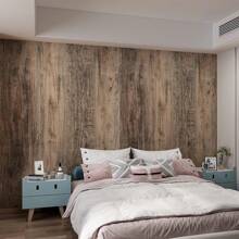 1 Roll Vintage Wood Grain Wallpaper Brown Self-Adhesive Peel-Off Wallpaper Vinyl Contact Paper Kitchen Cabinet Backsplash Countertop Furniture Renovation Bedroom Background Wall Home Decor Wall Sticker DIY Easy Installation Removable Wallpaper 45CMX500/300/100CM