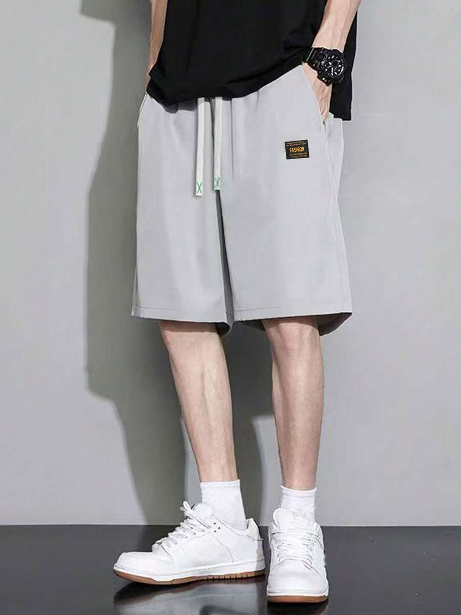 Men's Quick Dry Athletic Shorts 5 Inch, Lightweight Sports Running Shorts With Pockets, Suitable For Gym Workout, Casual Activities - Light Grey - View 1