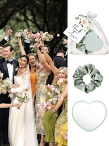 16/4 Stücke Hochzeitsfeier Herz-Spiegel-Set, Hochzeitsbegünstigungsgeschenkset mit Herz-Spiegeln, Dankeskarten, Organza-Zugband-Beutel, Brautparty-Geschenke, Brautjungfern-Geschenke, Hochzeitstisch-Mittelstück-Dekoration, tragbare kompakte Spiegel, Geschenke für Neuvermählte, Partybegünstigungen, geeignet für Geburtstagsparty, Junggesellinnenabschied, Spa-Partys
