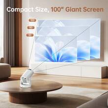 Portable Small Projector, Built-In Battery, Supports USB Charging, Suitable For Outdoor Use, Providing Entertainment For Various Outdoor Activities, Small And Lightweight, Easy To Carry, 180° Rotation, Compatible WithSmart Phone/HDTV/USB,Etc - Perfect For Movie Nights & Gaming, A Surprising Gift. - White - View 6