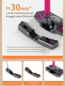 2025新款吸尘器家用大吸力无线手持强力宠物猫毛除螨吸尘器拖把清洁器，电池容量2000mAh - 彩色 - 查看 11