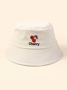 1pc Single-Sided Embroidered Solid Color Thin Bucket Hat, Women's Sun Protection, Korean Style Casual Versatile Sun Hat
